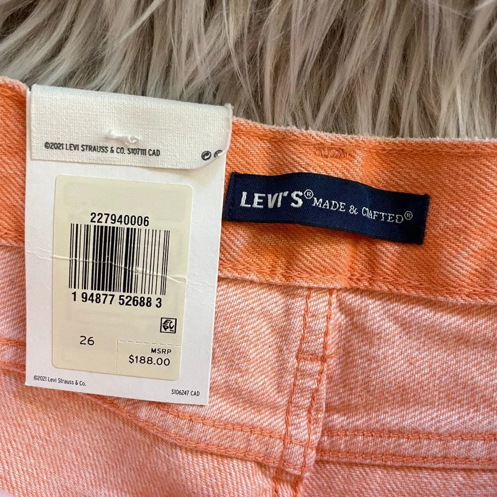 NWT Levi's Pipe Straight Jeans in Sherbet Orange - Picture 5 of 7